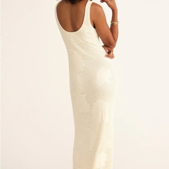 Z SUPPLY Praya Fleur Crochet Midi Dress in Natural XS BRAND NEW - Picture 2 of 13